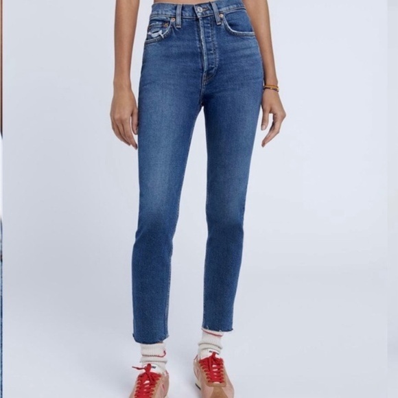 Re/Done 90s Comfort Stretch High Rise‎ Ankle Crop Jeans Women’s Size 27 - Picture 1 of 11